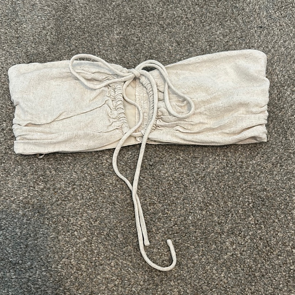 Cream Strapless Bandeau Top